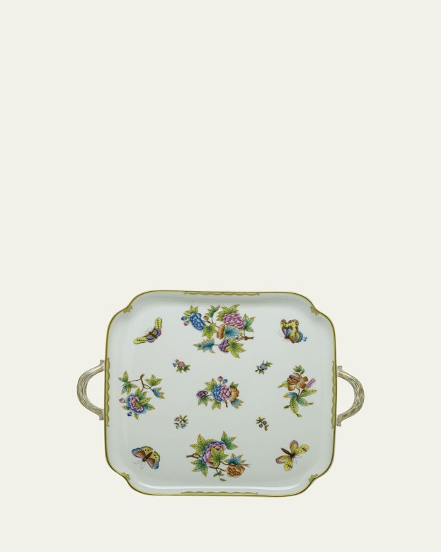 Queen Victoria Square Tray with Handles